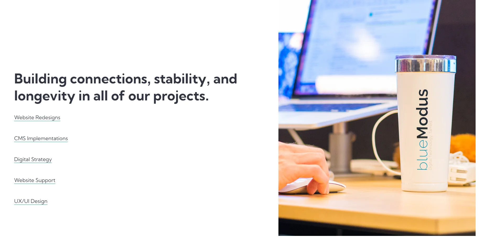 BlueModus digital agency website homepage