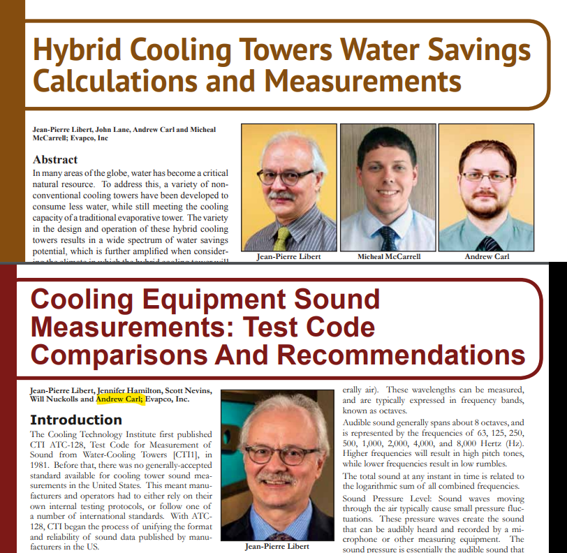 Published Cooling Tower Institute papers