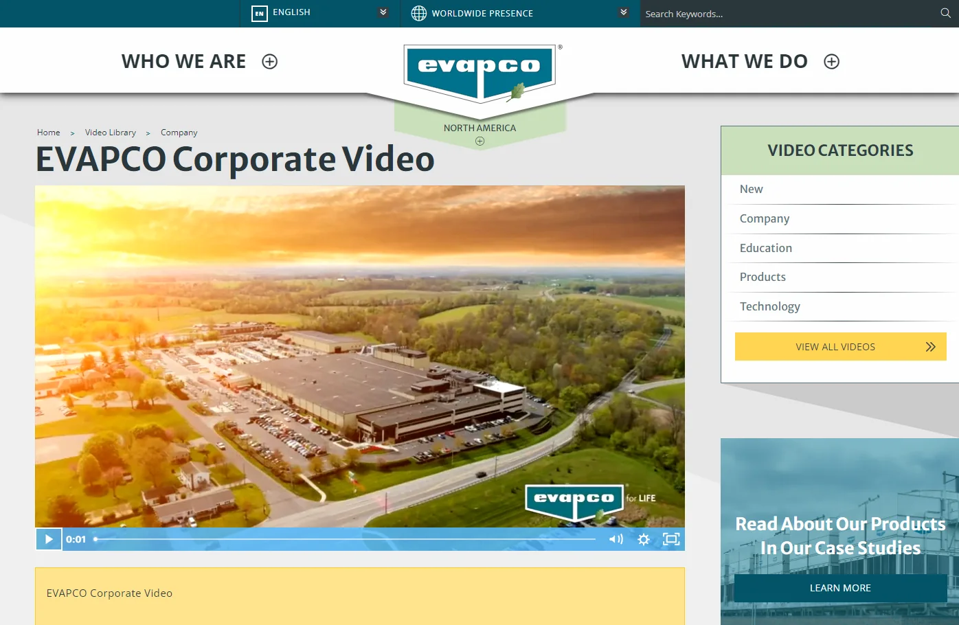 Evapco cooling-equipment manufacturing facility