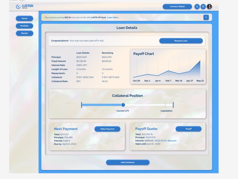 Luster lending-and-borrowing prototype